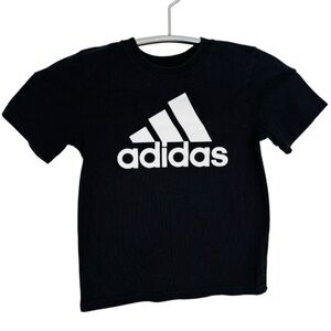 Adidas Badge of Sports Kids Black and White Logo T-Shirt Size 5